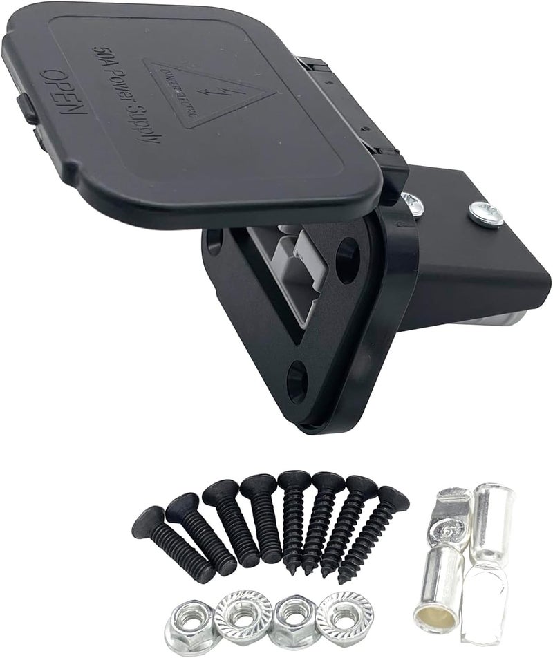 JooFn 50A Plug Mounting Panel for Anderson SB50 Series Connectors Flush Mount Recessed Plate (Gray-1pc) - Image 1
